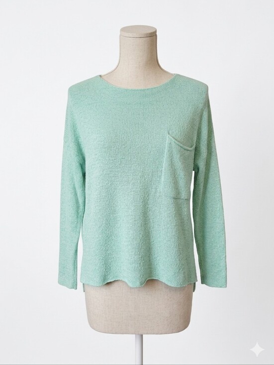 Zara Sweaters - Zara Mint Green Crewneck Pocket Sweater - Women